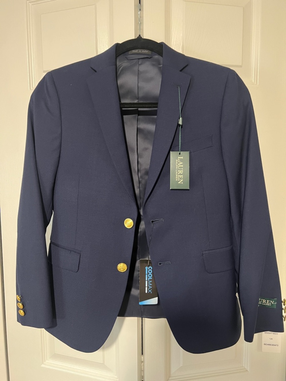 NWT 12R Lauren Ralph Lauren Navy Blazer with Gold Buttons